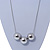 Silver Tone Polished 3 Ball Pendant with Snake Style Chain - 68cm L/ 7cm Ext - view 4