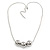 Silver Tone Polished 3 Ball Pendant with Snake Style Chain - 68cm L/ 7cm Ext - view 5