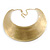 Chunky Egyptian Style Gold Plated Scratched Choker Necklace - 32cm L/ 11cm Ext - view 6