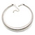 Light Silver Chunky Textured Spring Type Choker Necklace - 41cm L/ 6cm Ext
