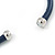 Dark Blue Leather with Gold/ Silver/ Rose Gold Rings Magnetic Necklace - 43cm L - view 4