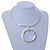 Light Silver Tone Multi Wire with Open Cut Round Pendant Necklace - 44cm L/ 7cm Ext - view 2