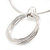 Light Silver Tone Multi Wire with Open Cut Round Pendant Necklace - 44cm L/ 7cm Ext - view 3