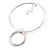 Light Silver Tone Multi Wire with Open Cut Round Pendant Necklace - 44cm L/ 7cm Ext - view 7