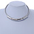 Polished Silver Tone Choker Necklace With Tunnel Pendant - Adjustable - view 2
