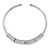 Polished Silver Tone Choker Necklace With Tunnel Pendant - Adjustable - view 5