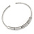 Polished Silver Tone Choker Necklace With Tunnel Pendant - Adjustable - view 6