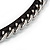 Statement Bib Style Choker Necklace with Black Ribbon In Silver Tone - 45cm L/ 5cm Ext - view 5