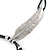 Vintage Inspired Silver Tone Feather Pendant with Black Waxed Cords - 50cm L/ 4cm Ext - view 6