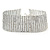 Statement 12 Row Clear Crystal Choker Necklace In Silver Tone - 29cm L/ 12cm Ext