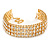 Statement Clear Crystal Choker Necklace In Gold Tone - 28cm L/ 12cm Ext - view 9