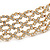 3 Row Clear Crystal Choker Necklace In Gold Tone Metal - 29cm L/ 11cm Ext - view 6