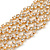 3 Row Clear Crystal Choker Necklace In Gold Tone Metal - 29cm L/ 11cm Ext - view 3
