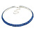 2-Row Sapphire Blue Austrian Crystal Choker Necklace In Silver Tone Metal - 38cm L/ 10cm Ext - view 7