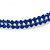 2-Row Sapphire Blue Austrian Crystal Choker Necklace In Silver Tone Metal - 38cm L/ 10cm Ext - view 4