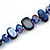 Long Inky Blue Shell Nugget and Glass Crystal Bead Necklace - 110cm L - view 4