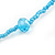 Light Blue Glass Bead Long Singe Strand Necklace - 114cm L - view 6