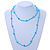Light Blue Glass Bead Long Singe Strand Necklace - 114cm L - view 3