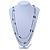 Extra Long Glass, Acrylic Bead Necklace (Teal, Transparent, Silver) - 160cm L - view 2