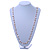 White Ceramic Bead, Off White Glass Nugget Orange Cotton Cord Long Necklace - 90cm L - view 2