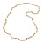 White Ceramic Bead, Off White Glass Nugget Orange Cotton Cord Long Necklace - 90cm L - view 4