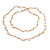 White Ceramic Bead, Off White Glass Nugget Orange Cotton Cord Long Necklace - 90cm L - view 5