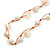 White Ceramic Bead, Off White Glass Nugget Orange Cotton Cord Long Necklace - 90cm L - view 6