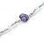 Long Purple Stone and Silver Tone Acrylic Bead Necklace - 118cm L - view 3