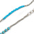 Long Turquoise Bead, Faux Pearl and Acrylic Bead Necklace - 124cm L - view 5