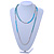 Long Turquoise Bead, Faux Pearl and Acrylic Bead Necklace - 124cm L - view 2