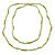 Long Lime Green, Light Olive Stone and Mirrored Silver Acrylic Bead Necklace - 150cm L - view 5