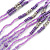 Long Multistrand Lavender, Pink, Plum Glass Bead Suede Cord Necklace - Adjustable - 140cm Max - view 3