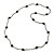 Long Black/ Hematite Glass Bead, Ceramic Star Necklace - 108cm L - view 4
