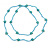 Long Light Blue Glass Bead, Ceramic Star Necklace - 108cm L - view 5