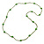 Long Kiwi Green Glass Bead, Ceramic Star Necklace - 108cm L - view 5