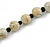 Long Black Glass/ Beige Ceramic Bead with Silk Black Tassel Necklace - 96cm L/ 9cm Tassel - view 4