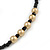 Long Black Glass/ Beige Ceramic Bead with Silk Black Tassel Necklace - 96cm L/ 9cm Tassel - view 5