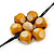 Long Yellow Neutral Wooden Flower Black Cotton Cord Necklace - 114cm L - view 7