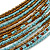 Multistrand Wired Glass Bead Necklace (Light Blue, Bronze) - 60cm L/ 3cm Ext - view 3