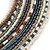 Multistrand Wired Glass Bead Necklace (Off White, Hematite, Bronze) - 60cm L/ 3cm Ext - view 3