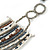 Multistrand Wired Glass Bead Necklace (Off White, Hematite, Bronze) - 60cm L/ 3cm Ext - view 5