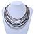 Multistrand Wired Glass Bead Necklace (Off White, Hematite, Bronze) - 60cm L/ 3cm Ext - view 2