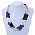 White/ Transparent/ Black/ Hematite Glass Bead Multistrand Necklace - 56cm L - view 3