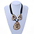 Statement Tribal Resin Bead with Black Leather Cord Necklace - 50cm L/ 9cm L Front Drop - view 3
