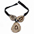 Statement Tribal Resin Bead with Black Leather Cord Necklace - 50cm L/ 9cm L Front Drop - view 2