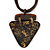 Statement Tribal Triangular Shell Pendant with Multi Brown Waxed Cords Necklace - 41cm L/ 9cm Ext - view 7