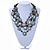 Ethnic Multistrand Wood Dusty Blue Coin Necklace - 50cm L/ 8cm Ext - view 2