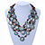 Ethnic Multistrand Wood Dusty Blue Coin Necklace - 50cm L/ 8cm Ext - view 8