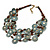 Ethnic Multistrand Wood Dusty Blue Coin Necklace - 50cm L/ 8cm Ext - view 6