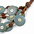 Ethnic Multistrand Wood Dusty Blue Coin Necklace - 50cm L/ 8cm Ext - view 4